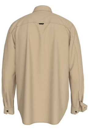 Camisa Beige Con Insignia De Monograma Calvin Klein