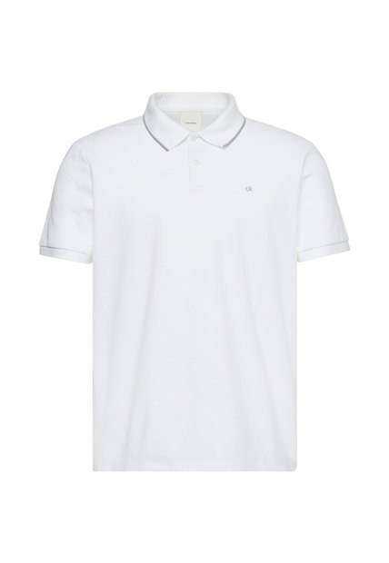Polo Blanco De Manga Corta En Tejido Piqué Calvin Klein