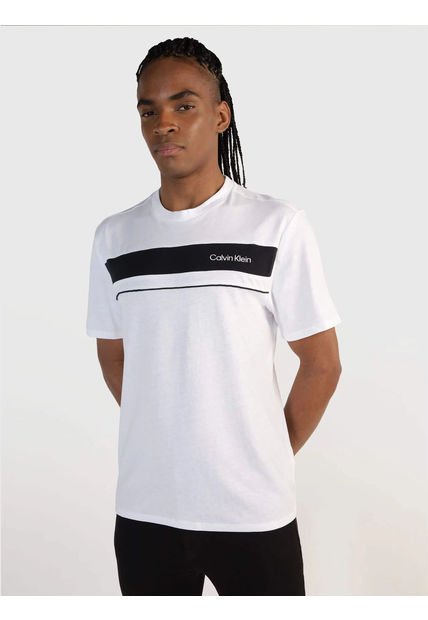 Camiseta Blanca Standard Con Logotipo Calvin Klein
