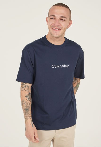Camiseta Azul Navy-Blanco Calvin Klein