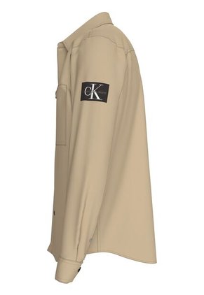 Camisa Beige Con Insignia De Monograma Calvin Klein
