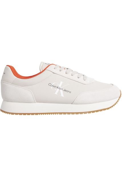 Tenis Con Logo Hombre Beige Calvin Klein