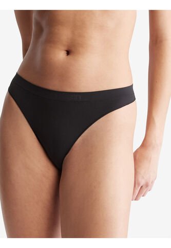 Pantie Negra Tipo Tanga Con Logo Calvin Klein Calvin Klein