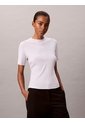 Camiseta Blanca De Manga Corta Con Logo Estampado Manuscrito Calvin Klein de Calvin Klein