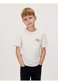 Camiseta Blanca Infantil Con Monograma Calvin Klein de Calvin Klein