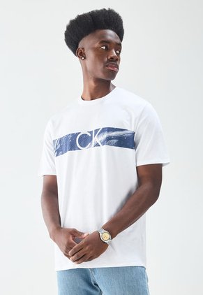 Camiseta Blanco-Azul Calvin Klein