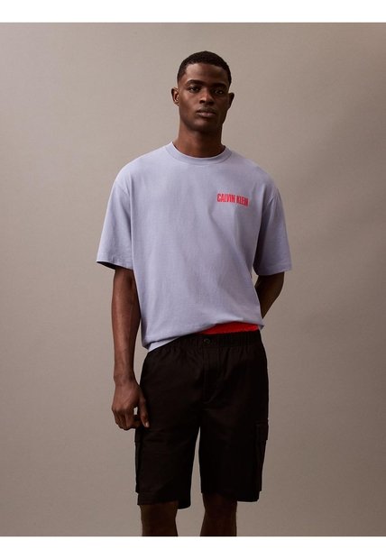 Camiseta Azul Vert Logo Graphic Crewneck Calvin Klein