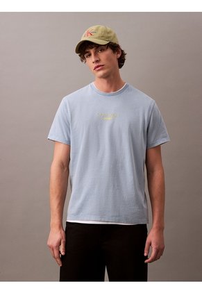Camiseta Multicolor Acid Wash Graphic Crewneck Calvin Klein