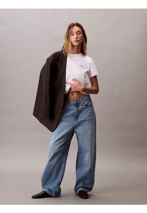 Camiseta Blanca De Algodón Con Logo De Archivo Calvin Klein