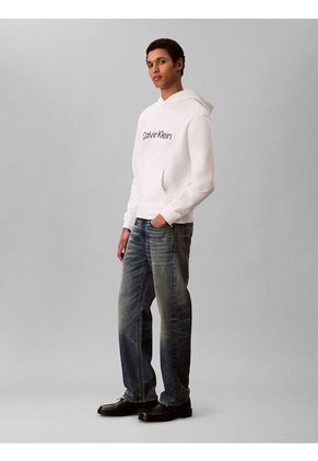 Buzo Blanco Con Capucha De Corte Regular Calvin Klein