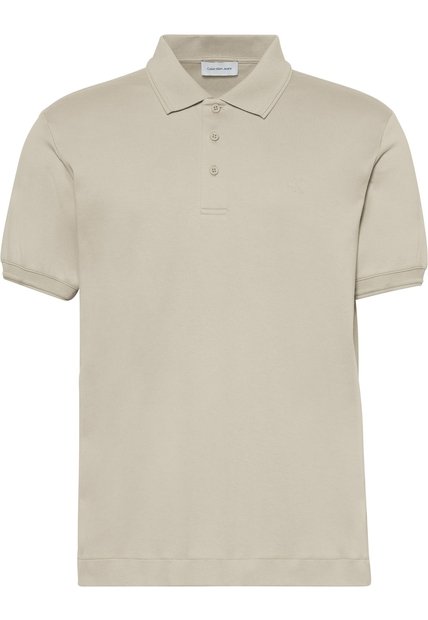 Polo Beige Regular Con Monograma Bordado En Relieve Calvin Klein