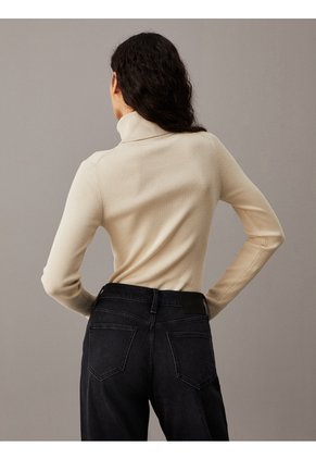 Saco Gris Tejido Slim De Cuello Alto De Canalé Calvin Klein