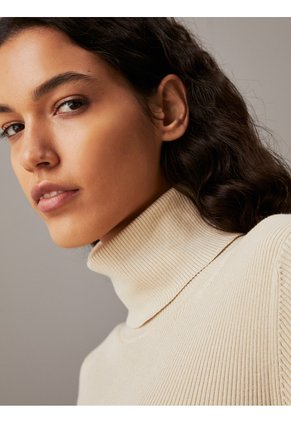 Saco Gris Tejido Slim De Cuello Alto De Canalé Calvin Klein