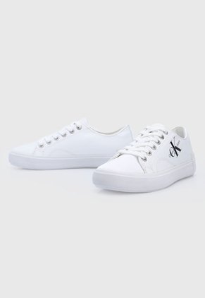 Tenis Lifestyle Blanco-Negro Calvin Klein Ess Vulcanized Laceup Low NY