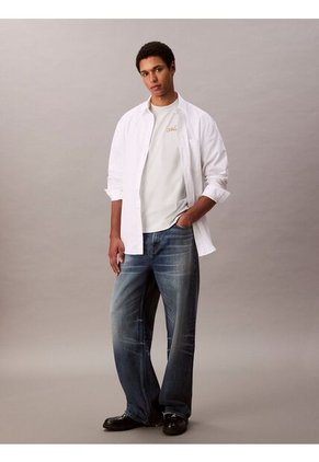 Camiseta Blanca Con Logo Bordado Calvin Klein