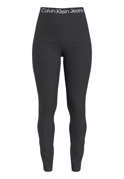 Leggins Negro Milano Con Logo Calvin Klein