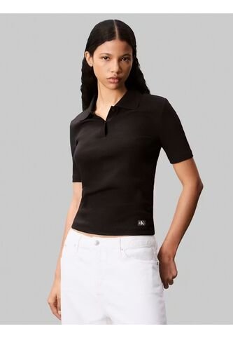 Polo Negro Con Insignia Calvin Klein Calvin Klein