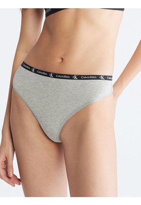 Pantie Tipo Tanga Gris Con Logo Calvin Klein