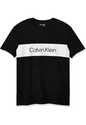 Camiseta Negra Iconic Con Logo En Bloque Calvin Klein Calvin Klein
