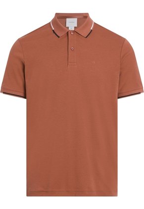 Polo Rojo Slim Con Detalle En Bordes Calvin Klein