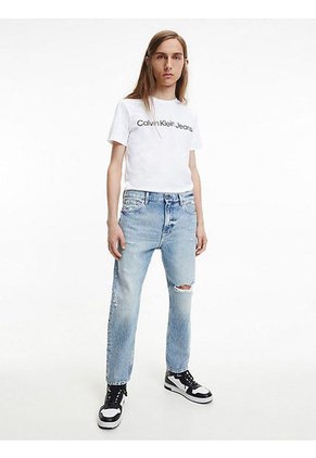 Camiseta Con El Logo Hombre Blanco Calvin Klein