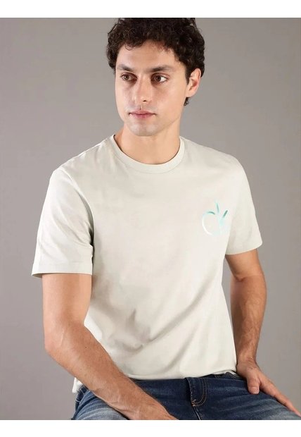 Camiseta Verde Con Logo Calvin Klein