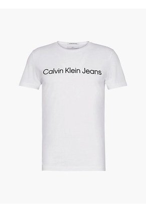Camiseta Con El Logo Hombre Blanco Calvin Klein