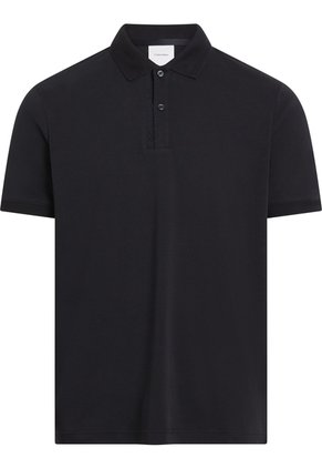 Polo Negro Con Logotipo En El Pliegue De Botones Calvin Klein
