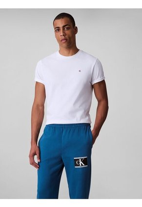 Pantalón Azul De Felpa Con Logotipo Calvin Klein