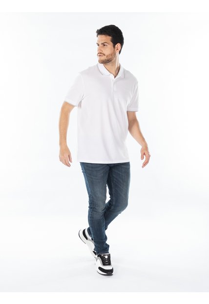 Polo Blanco Piqué De Algodón Calvin Klein