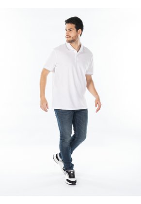 Polo Blanco Piqué De Algodón Calvin Klein