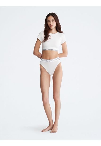 Tanga De Tiro Medio  Ck Deconstructed Mujer Blanco Calvin Klein