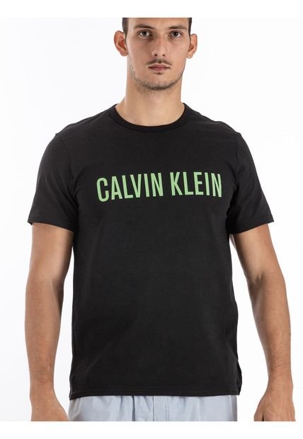 Camiseta De Estar Por Casa  Intense Power Hombre Negro Calvin Klein