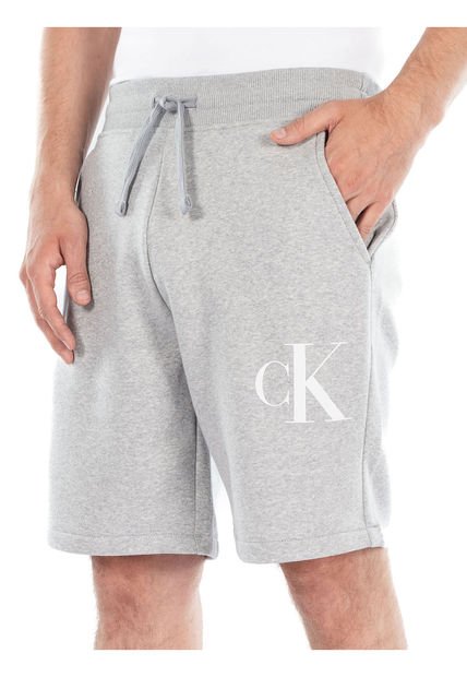 Bermuda Gris Con El Logo En Lateral Calvin Klein