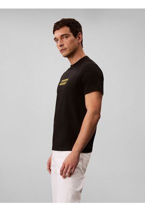 Camiseta Negra Con Box Logo Calvin Klein
