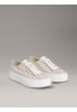 Tenis Beige De Plataforma De Jacquard Con Logo Calvin Klein de Calvin Klein