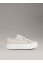 Tenis Beige De Plataforma De Jacquard Con Logo Calvin Klein de Calvin Klein