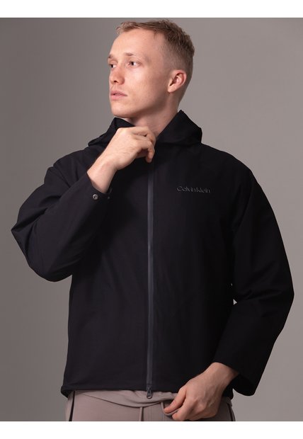 Chaqueta Negra Sport Essentials Con Capota Calvin Klein