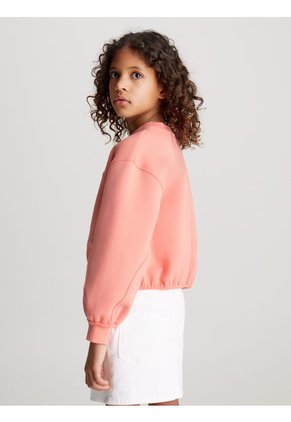Suéter Rosado Boxy Con Monograma Para Niña Calvin Klein