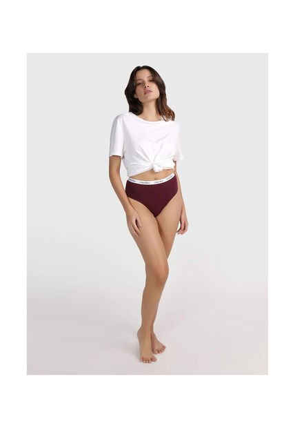 Pantie Tipo Tanga Vinotinto De Cintura Alta - Carrusel Calvin Klein