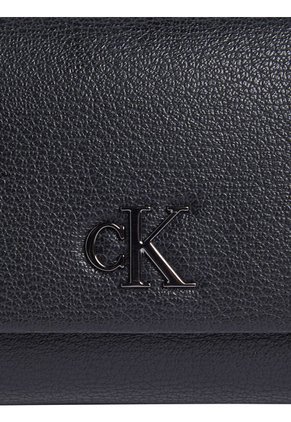Billera Negra Trifold Con Monograma Minimalista Calvin Klein
