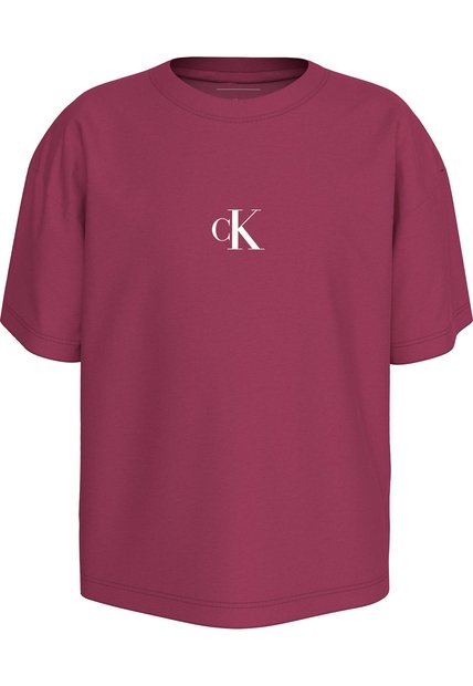 Camiseta Niña Morado Boxy De Algodón Calvin Klein