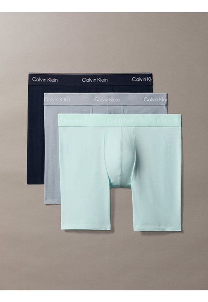 Pack Multicolor De 3 Boxers Sueltos Largos - Icon Cotton Stretch Calvin Klein