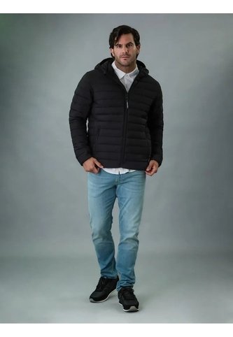 Chaqueta Negra Acolchada Con Capota Para Hombre Calvin Klein Calvin Klein