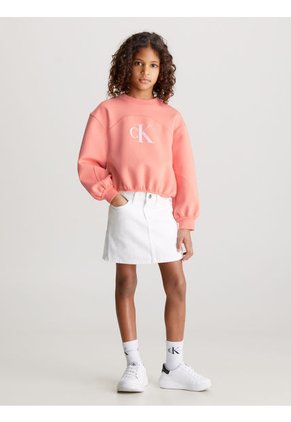 Suéter Rosado Boxy Con Monograma Para Niña Calvin Klein