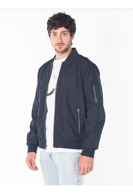 Chaqueta Azul Bomber Con Cremallera Calvin Klein