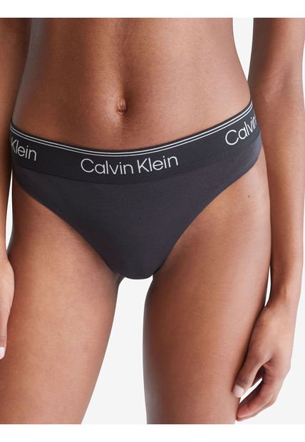 Pantie Negra Tipo Tanga Con Logo Para Mujer Calvin Klein