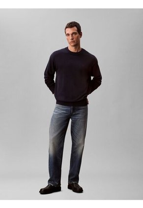 Saco Azul Tejido Con Cuello Redondo Calvin Klein