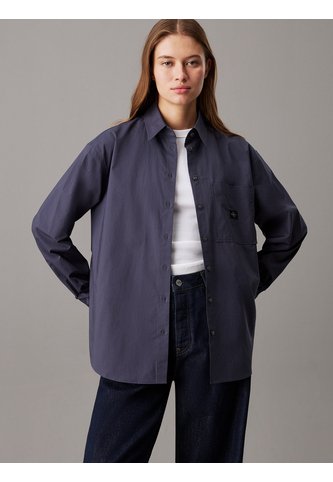 Camisa Azul Holgada De Popelín De Algodón Calvin Klein Calvin Klein