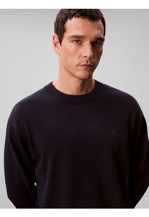 Saco Azul Tejido Con Cuello Redondo Calvin Klein